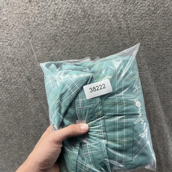 Columbia Shirt Mens Large Green Plaid Button Down Long Sleeve Cotton Outdoor - Picture 12 of 12